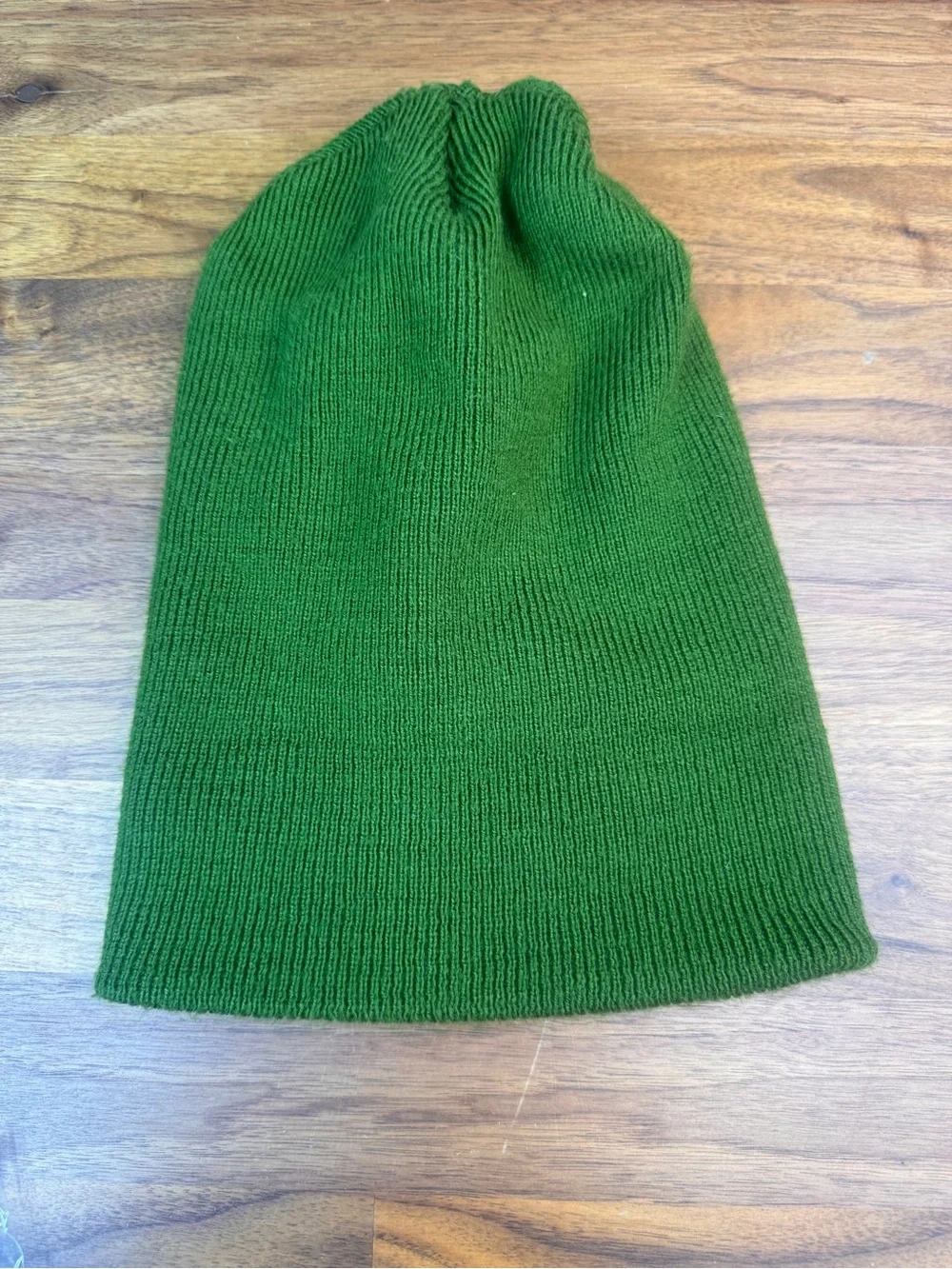 Carhartt Green Ribbed Cuffed Beanie with Logo Patch Original Mens